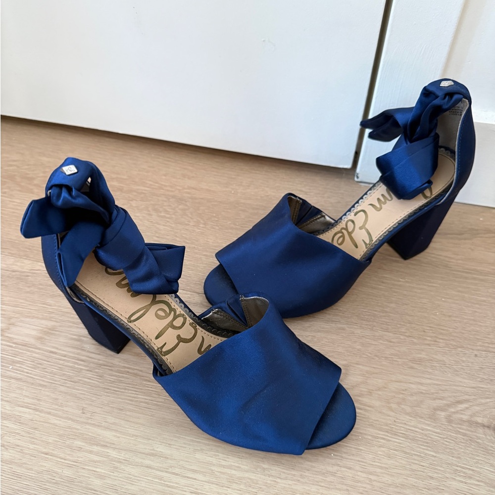 Sam Edelman Women's Navy Satin Heels